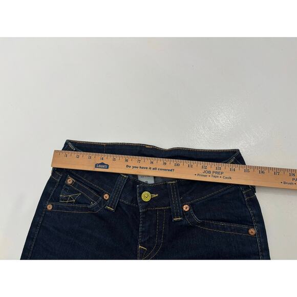 True Religion Jeans Women 29 Dark Wash Bootcut Low Mid Rise blokette y2k western - Picture 4 of 11